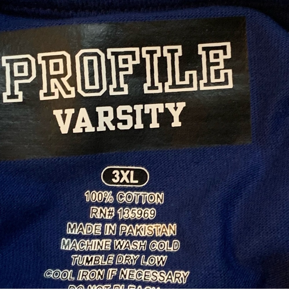 ⭐️SOLD⭐️Profile Varsity Men's Big and Tall Kansas Jayhawks Blue L S T-Shirt - Picture 4 of 8